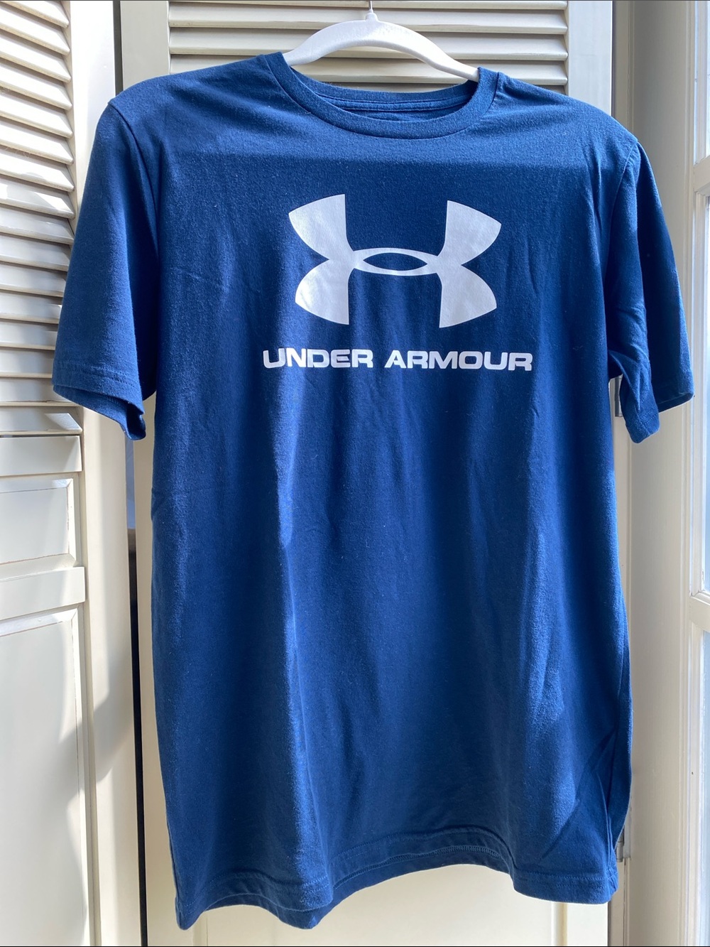 Under Armour Navy Blue Short-Sleeve Logo Tee size S